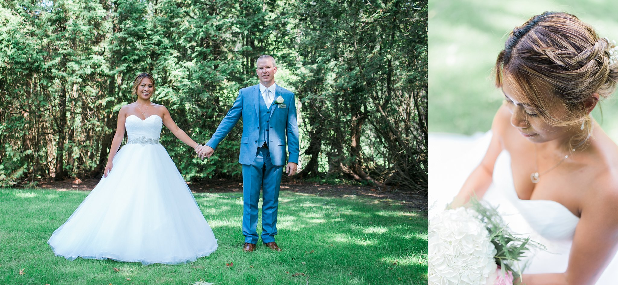 Jennifer Blaak Photography, Burlington Wedding Photographer, Wedding at Paletta Mansion in Burlington, Bride and Groom by tall trees, Beauty shot of bride