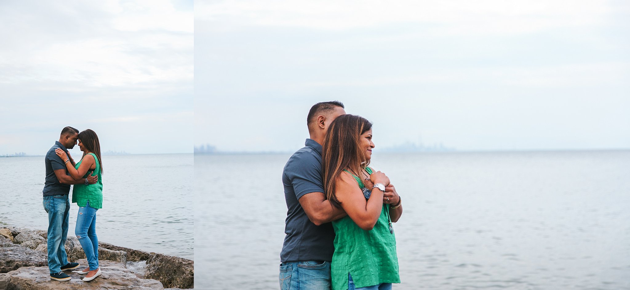 Jennifer Blaak Photography, Toronto Wedding Photographer, Engagement Session at Jack Darling Memorial Park in Mississauga, Couple on Rocks by lake