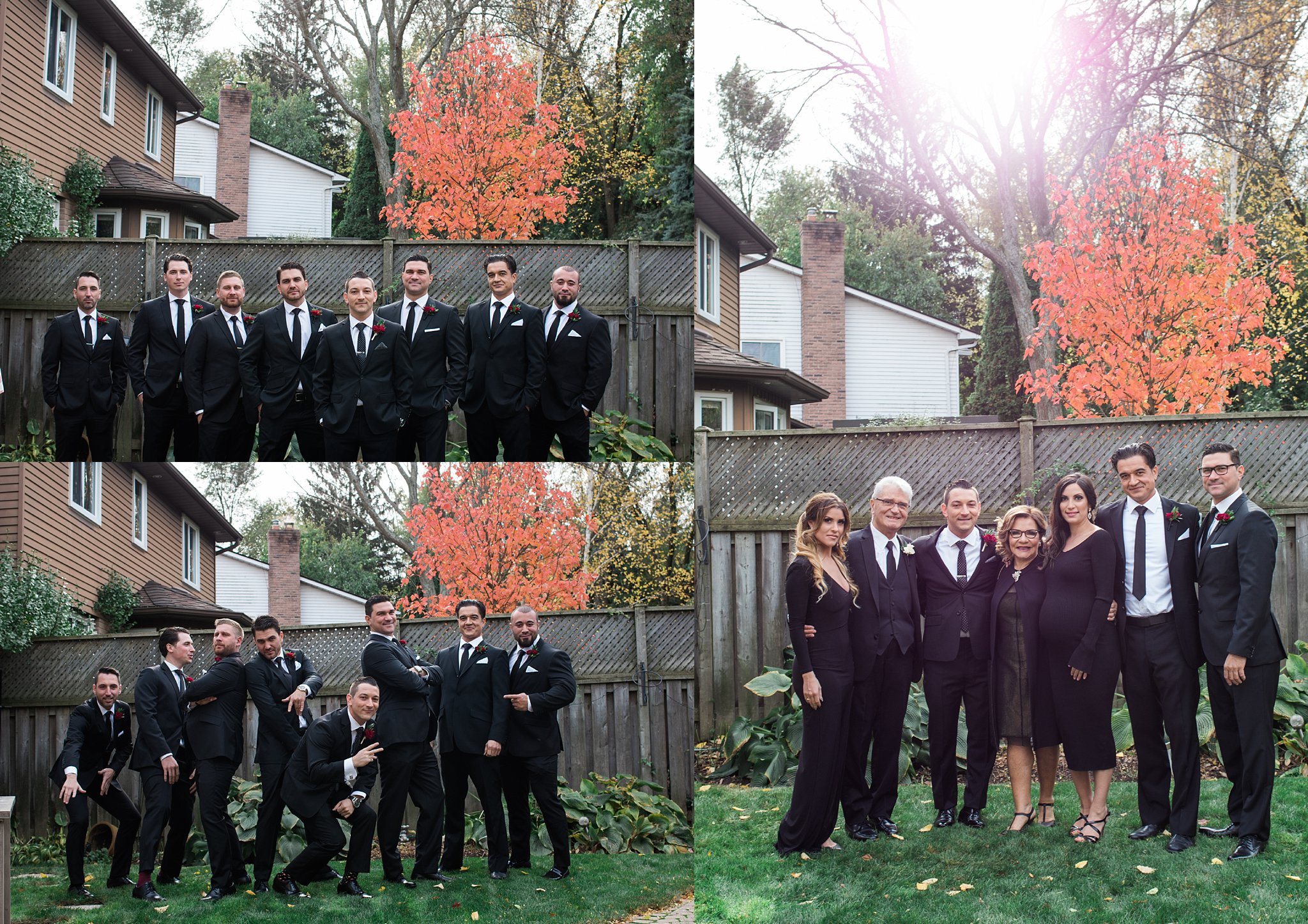 Jennifer Blaak Photography, Hamilton Wedding Photographer, Liuna Station Wedding, Liuna Station, Groomsmen in Backyard, Groom with family