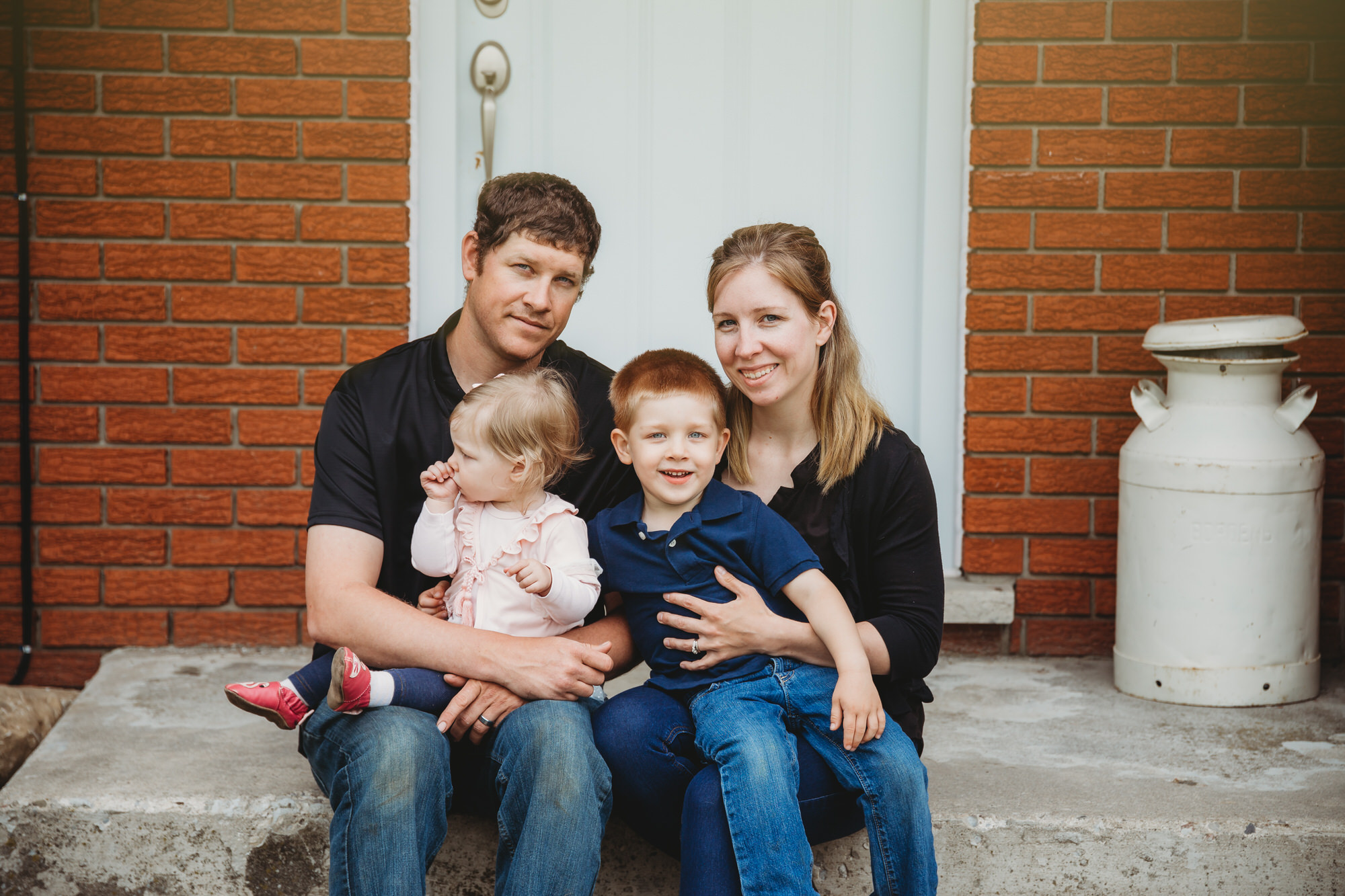Dundas Family Photographer -family portrait on the porch